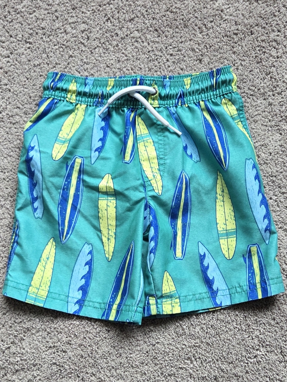 Carter's Toddler Boy Swim Set - Blue Rashguard & Green Surfboard Trunks, Size 4T - Picture 6 of 9